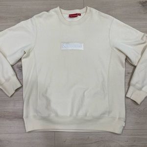 Supreme Box Logo Crewneck FW18 Natural sz M Men’s